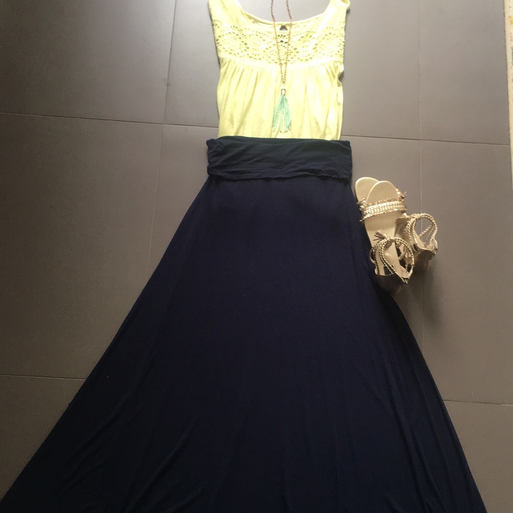 LulaRoe Navy Maxi Skirt